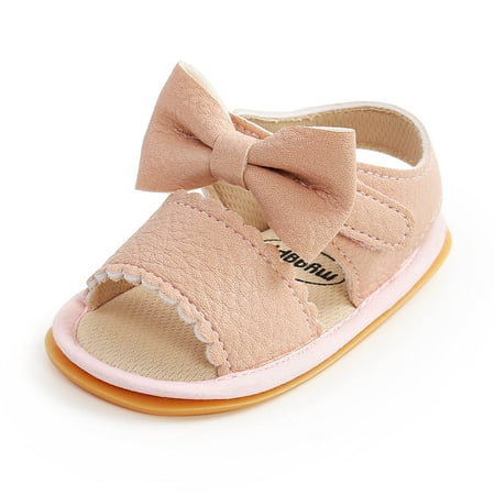 

AnuirheiH Summer New Bowknot Baby Shoes Toddler Shoes Baby Shoes Sandals Clearance