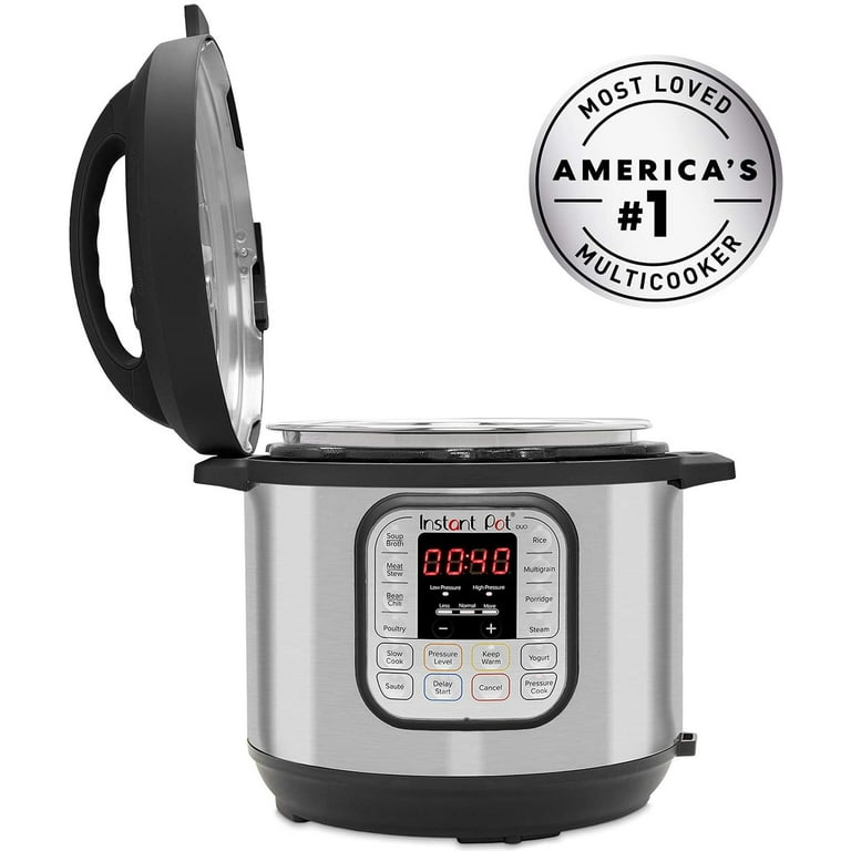 Instant Pot DUO60 6 Qt 7 in 1 Multi Use Programmable Pressure Cooker Slow Cooker Rice Cooker Steamer Saute Yogurt Maker and Warmer IP DUO60 Stainless Steel Black Walmart