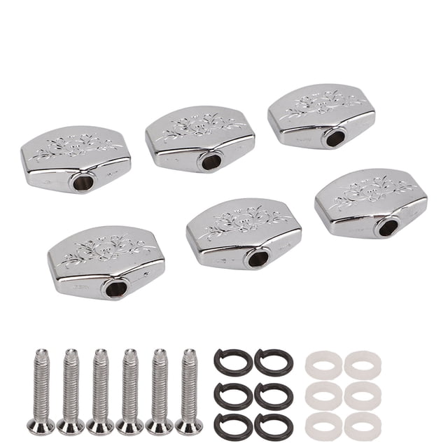 Perilla De Cabezal De Máquina, Botón De Afinador Duradero, Brillante, Resistente, 6 Piezas De Metal Para Guitarras Eléctricas Populares