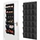 thumbnail image 1 of Zapatero colgante, 24 bolsillos, bolsillo de almacenamiento colgante, sobre la puerta, armario para colgar en la pared, bolsillos de malla grandes negros (negro) 1 pieza), 1 of 4