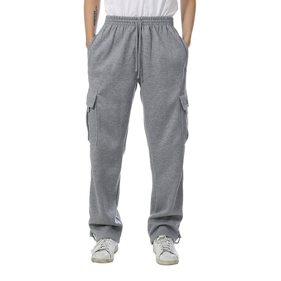 Ma Croix Mens Cargo Sweatpants Heavyweight Fleece Long Pants Multi Pockets