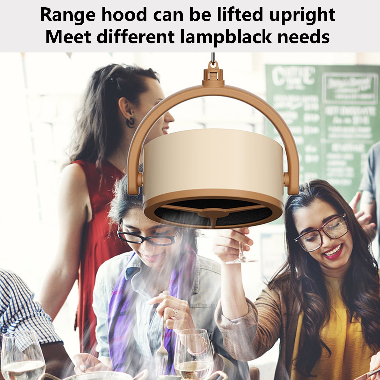 GROFRY Portable Range Hood with Stable Base Strong Suction Adjustable Angle Low Noise Powerful Kitchen Exhaust Fan with 3 Speed