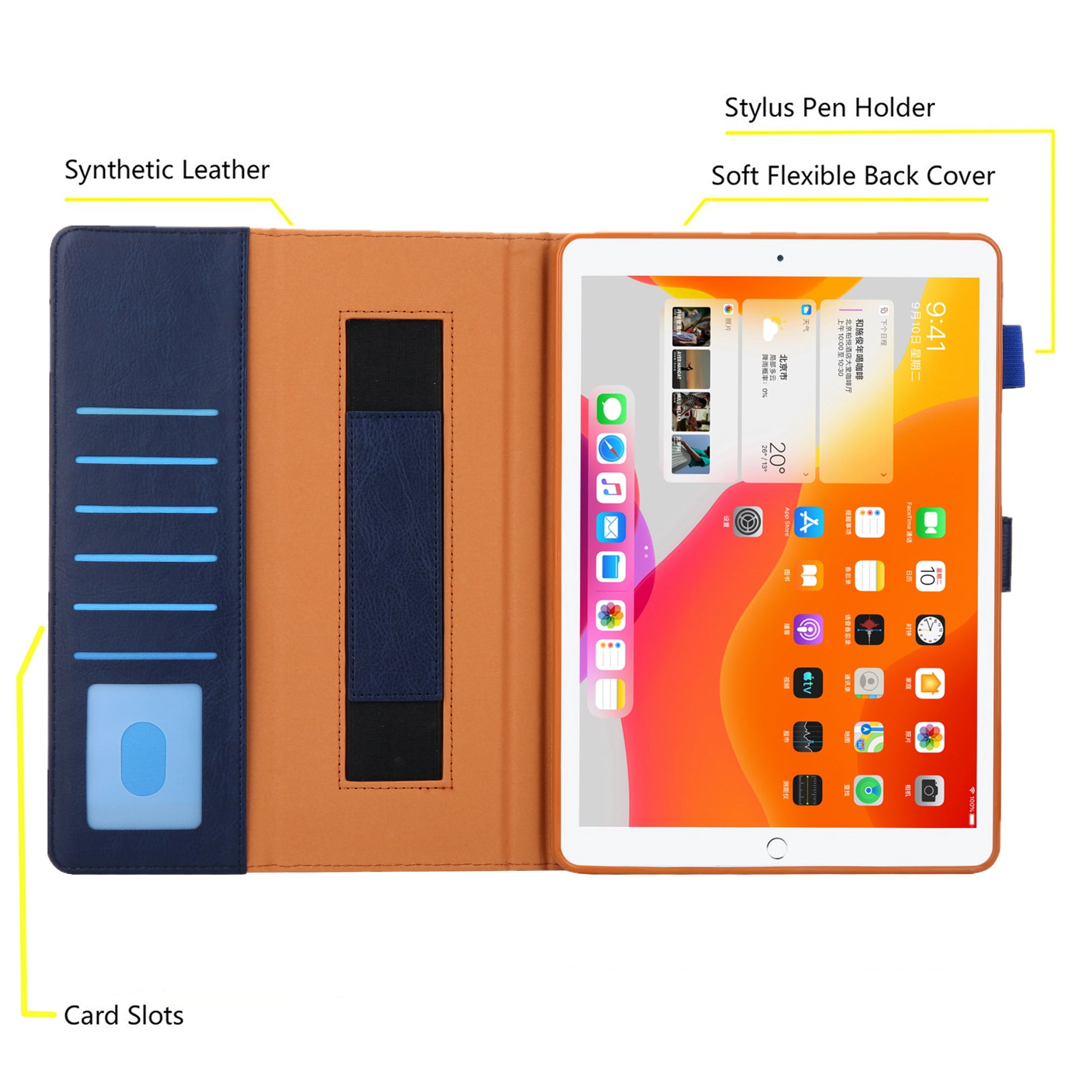 Dteck Flip Case For Apple iPad Pro 11 inch, Business Wallet Case PU Leather Magnetic Flip Folio Cover with Apple Pencil Holder / Auto Sleep Wake Function / Multiple Stand Angles, Dark Blue
