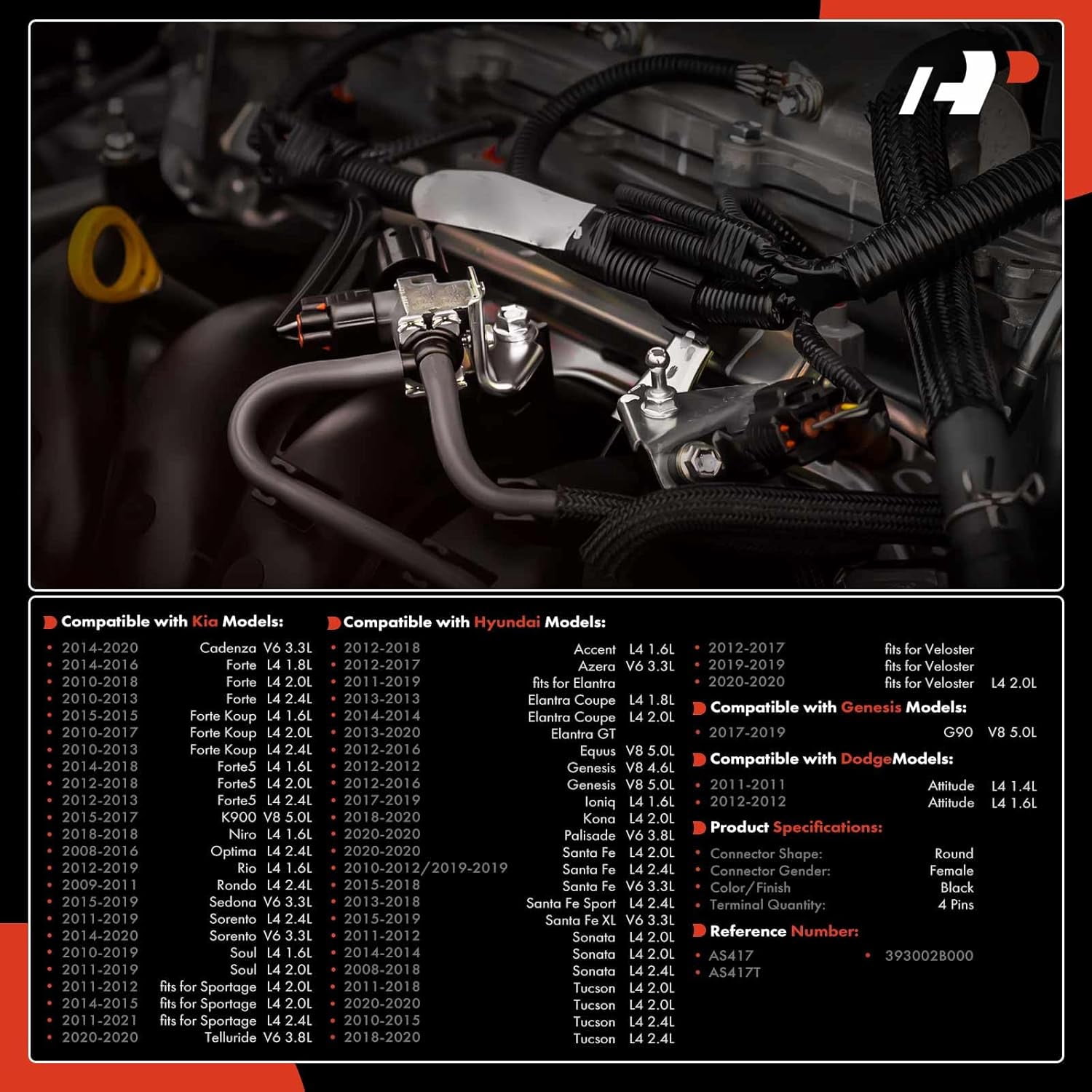 A-Premium Engine Manifold Absolute Pressure MAP Sensor Compatible with Hyundai Elantra Santa Fe Sport Sonata Tucson Veloster Genesis G90 Kia Soul Forte Koup Optima Rio Rondo Sorento Sportage