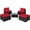 Red, variant on Costway 5PCS Patio Rattan Wicker Furniture Set Armless Sofa Ottoman Cushioned Turquoise