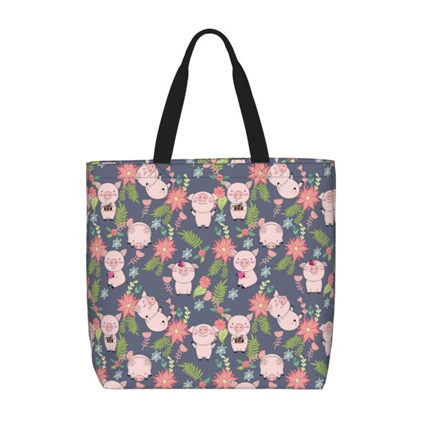 Balery Pigs 1 Bolsa de Mano para Mujeres con Cremallera, Bolsa de Gimnasio con Compartimentos, Bolsa para Laptop, Bolsa para Trabajo