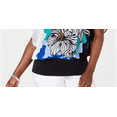 thumbnail image 3 of JM Collection Women's Printed Banded Hem Top Black Size Small, 3 of 3