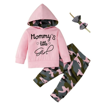 

SYNPOS Todder Baby Girls Hoodie Long Sleeve Sweatsuit Tops +Long Pants Outfits Set Clothes 0-2Years