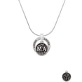 thumbnail image 2 of Delight Jewelry Silvertone Medical Assistant Caduceus Seal - MA Laugh Ring Charm Necklace, 18", 2 of 4