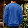 thumbnail image 4 of Men's Solid Color Crewneck Sweatshirt Casual Thermal Long Sleeve Pullover Fall Winter Warm Fashion Tops Royal Blue 2XL, 4 of 6