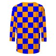 thumbnail image 5 of Trendy 3/4 Length Sleeve Tops for Women Graphic Plaid Print Crewneck Base Tee Fall Spring Summer Tshirts (4XL, Orange), 5 of 6