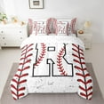 thumbnail image 2 of Manfei Initial Letter R 7-Piece Bedding Comforter Set,Baseball Sport King Bedding Sets,Ball Gamer Gaming Bed Sheets For Boys Kids,Breathable Bedroom Decoration Reversible, 2 of 8