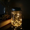thumbnail image 3 of lampara solar Irfora Mason Jar Solar Lantern Lights 20LEDs Lámpara de la tapa Luz de hadas estrellada Cadena de alambre de cobre creativo Decoración al aire libre Patio Jardín Decoración 1m 10LED Mult Irfora lampara solar, 3 of 7