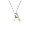thumbnail image 2 of Delight Jewelry Silvertone Tropical Drink - Lime Green Silvertone Be Strong and Courageous Bar Charm Necklace, 23", 2 of 4