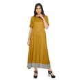 thumbnail image 4 of Moomaya Solid Casual Cotton Dress For Women A-Line Long Maxi Kurti Women Tunic, 4 of 5