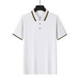thumbnail image 5 of Kaemgyyd Golf Shirts for Men Solid Color Performance Breathable Collared Top Lightweight Striped Button Short Sleeve Tee, 5 of 7