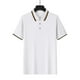 thumbnail image 5 of Blusa y camisa de manga corta con cuello vuelto para hombre, de verano, de malla, informal, holgada, con solapa y botones, de poliéster., 5 of 9