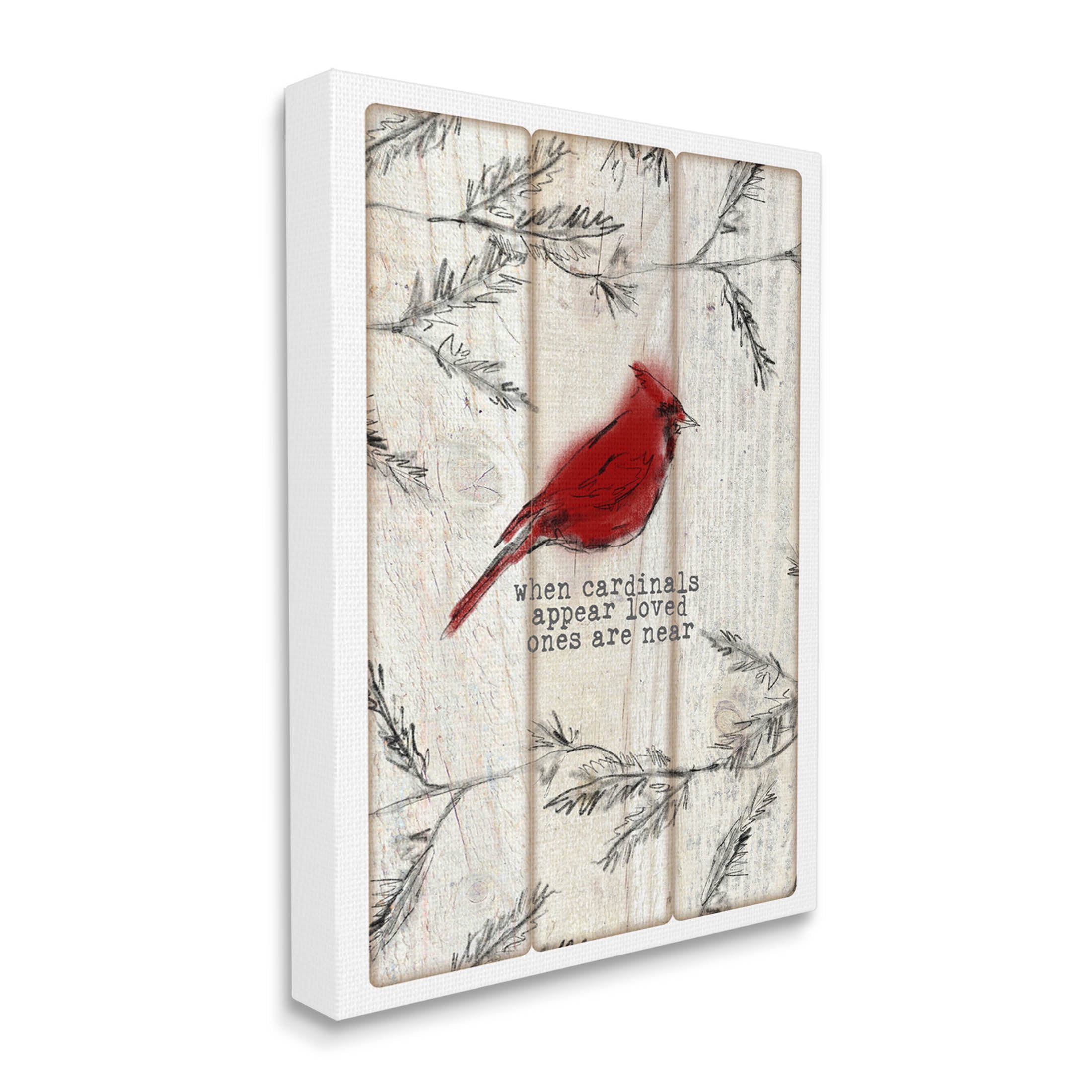 Cardinals Appear Loved Ones Near Phrase Animals & Insects Graphic Art Gallery Wrapped Canvas Print Wall Art