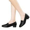 thumbnail image 3 of NOKIO Women’s Heels Chunky Block Heels Square Closed Toe Low Heels Dress Shoes Comfortable Wedding Party Office Pumps Shoes Non Slip Square Heels Round Toe Breathable Slip On Lazy Shoes, 3 of 5