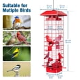 thumbnail image 4 of Kingsyard Squirrel Proof Bird Feeder for Outdoor Hanging, Metal Tube, 3 lbs Capacity, 4 Ports, Red, 4 of 14