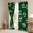 thumbnail image 3 of Feelyou Green Soccer Print Blackout Curtains Set of 2 (52x84 Each) for Kid, Cartoon Football Lover Window Curtains, Eat Sleep Sport Curtains and Drapes, Window Curtains Bedroom Decor, 3 of 6