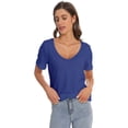 thumbnail image 5 of Womens Deep V Neck T Shirts Casual Short Sleeve Loose Fit Basic Fashion Tee, 5 of 6