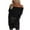 Black, variant on Ltctricy Women's off the Shoulder Sweaters Long Sleeve Foldover Slim Pullover Knit Tops Fall Winter Going out Outfits(White,X-Large)
