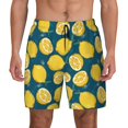 thumbnail image 3 of Uemuo Lemon Pattern Mens Swim Trunks Quick Dry Board Shorts with Mesh Lining, Stretch Beach Shorts Quick Dry No-Chafing Board Shorts-XX-Large, 3 of 9
