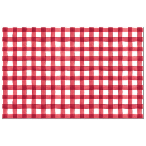 CounterArt "Red Gingham" 24-Sheet Reusable Premium Paper Placemats