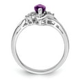 thumbnail image 2 of Sterling Silver Rhodium-plated Diamond & Amethyst Ring, 2 of 6