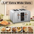 thumbnail image 3 of SEEDEEM tostador de 4 rebanadas, tostador con control táctil completo, visualización LCD, 6 tipos de pan, 7 ajustes de sombra, ranuras de 1.4 pulgadas de ancho, función más hora, bandeja extraíble, 3 of 5