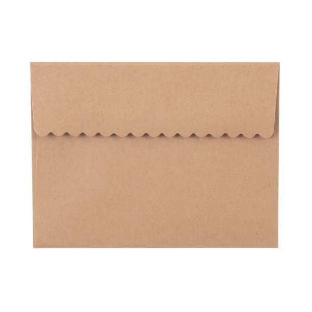 Kraft Brown Decorative Flap Envelopes, A2 Size, 20 Pieces