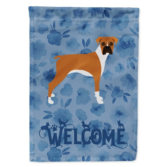 Carolines Treasures CK6065CHF Boxer Welcome Flag Canvas House Size Large multicolor
