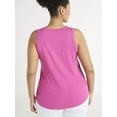 thumbnail image 3 of Terra & Sky Women's Plus Size Scoop Neck Ribbed Tank Top, 3 of 5