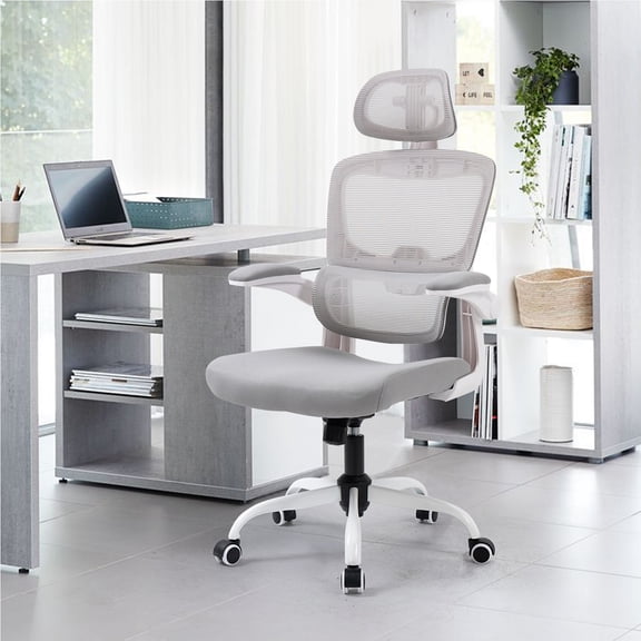 Silla de Oficina Ergonómica HOMEMAKE FURNITURE Color Gris Moderno