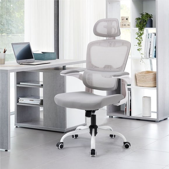 Silla de Oficina Ergonómica HOMEMAKE FURNITURE Color Gris Moderno