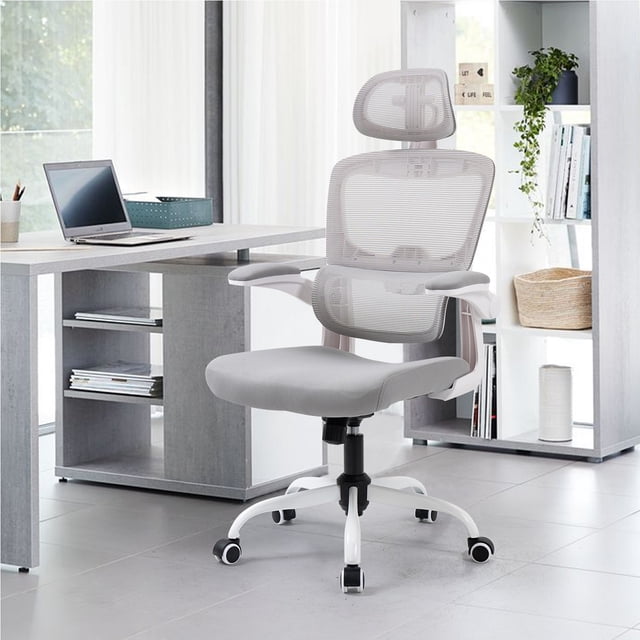 Silla de Oficina Ergonómica HOMEMAKE FURNITURE Color Gris Moderno