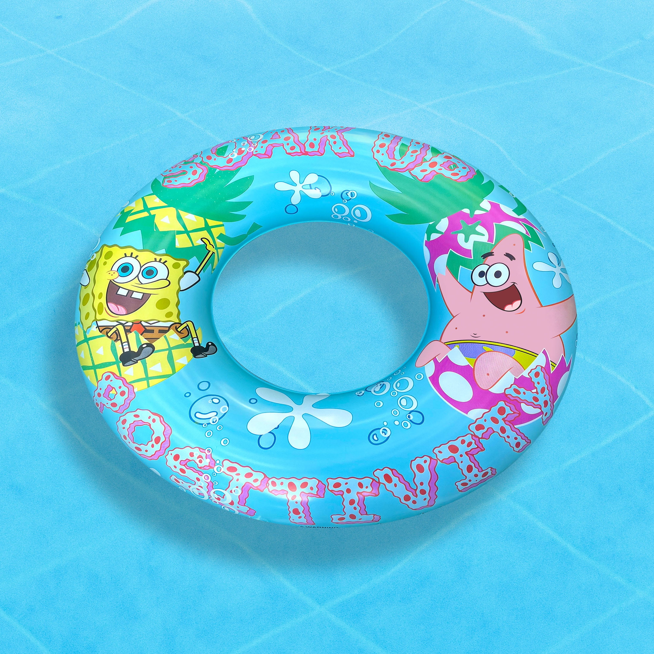 (2 pack) SpongeBob SquarePants 40" Inflatable Pool Ring Float for Summer Water Fun, Ages 8 to Adult