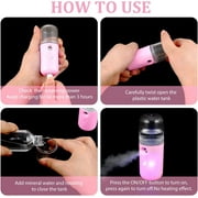 Innotech 30ml USB Rechargeable Humidifier Skincare Nano Facial Mister, Black & Pink, 2-Piece