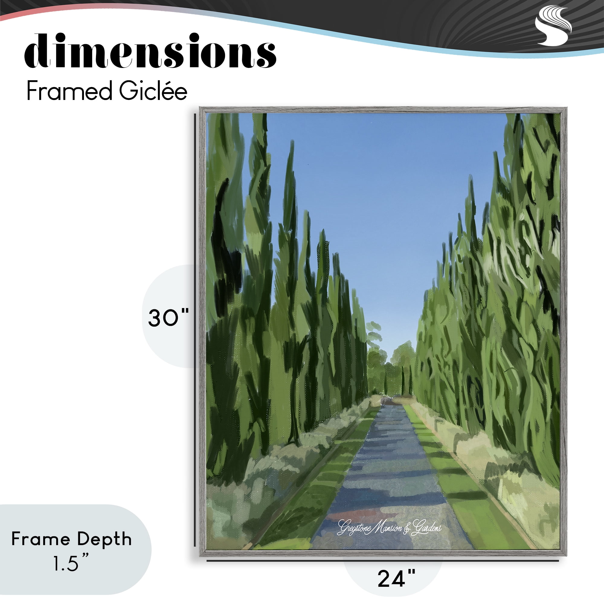Stupell Industries Greystone Gardens Path Gray Framed Giclee Art, design by Amelia Noyes