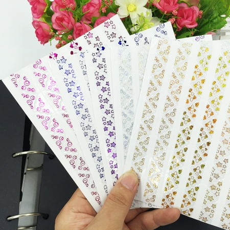 

wirlsweal 5 Sheets Corner Stickers Adhesive DIY Hot Stamping Self-adhesive Scrapbook Photo Mounting Corners for Album