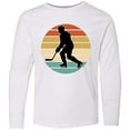 thumbnail image 3 of Inktastic Hockey Player Retro Sunset Long Sleeve Youth T-Shirt, 3 of 5