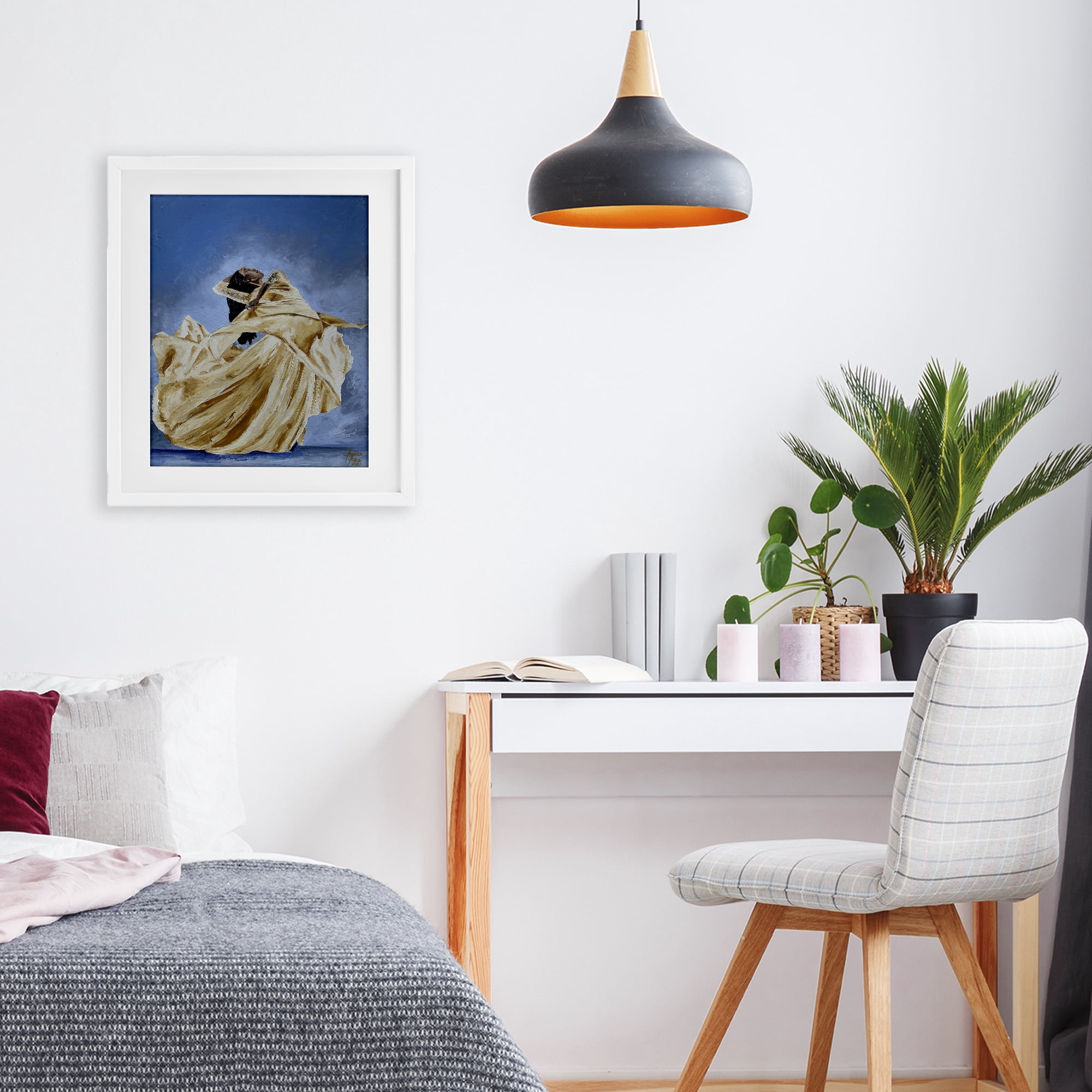 Stupell Industries Expressive Elegant Dancer White Framed Print Under Glass, design by Lauren Luna