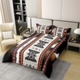 thumbnail image 2 of Erosebridal Western Aztec 100% Cotton Comforter Cover Full, Boho Geometry Bedding Full Size, Rustic Cow Print Decor, Teen, Reversible（No Comforter）, 2 of 6
