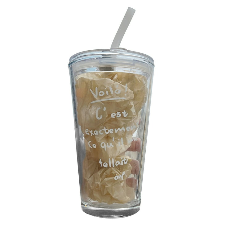 Cup Handle Glass Mug Mugs Straw, Iced Coffee Cups Lids Straws