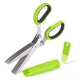 thumbnail image 1 of YOPTOP 1pc Stainless Steel Kitchen Scissors Multi Layer Kitchen Scissors Herb Scissors With 5 Blabe Multifunctional Kitchen Cutter With Brush Kitchen Green Onion Scissor Kitchen Gadgets K,Green-gray, 1 of 7