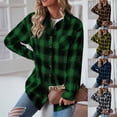 thumbnail image 1 of UVEASISHA Chemises Décontractées à Carreaux pour Femmes Manches Longues Col Boutonné Shacket Automne Mode Ouvert devant Chemise Légère Veste avec Poche Aujourd'hui Ventes, Vert, TTG, 1 of 7