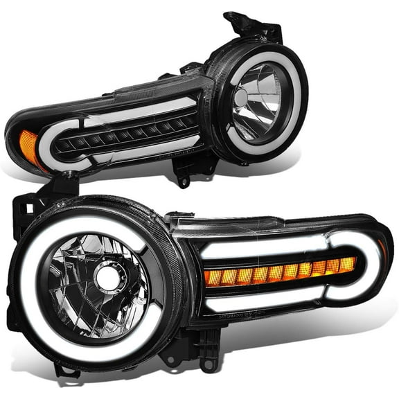 Headlights Pair 3D LED DRL Sequential Turn Signal Lamp for 2007-2014 Fj Cruiser