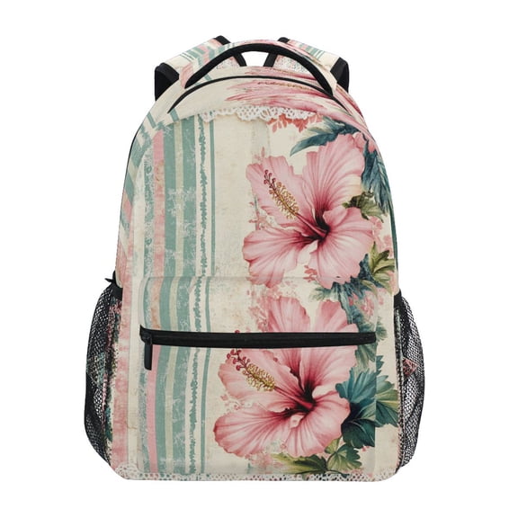 DIXRUYEE Backpack Schoolbag Hibiscus Harmony Pattern 15L/18L 2-SIZE