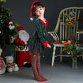 thumbnail image 4 of Generic Toddler Baby Boys Girls Santa Velvet Long Sleeve Christmas Dress + Striped Socks +Xmas Hat Pcs Sets for Holiday Christmas Party（4-5 Years Red）, 4 of 9
